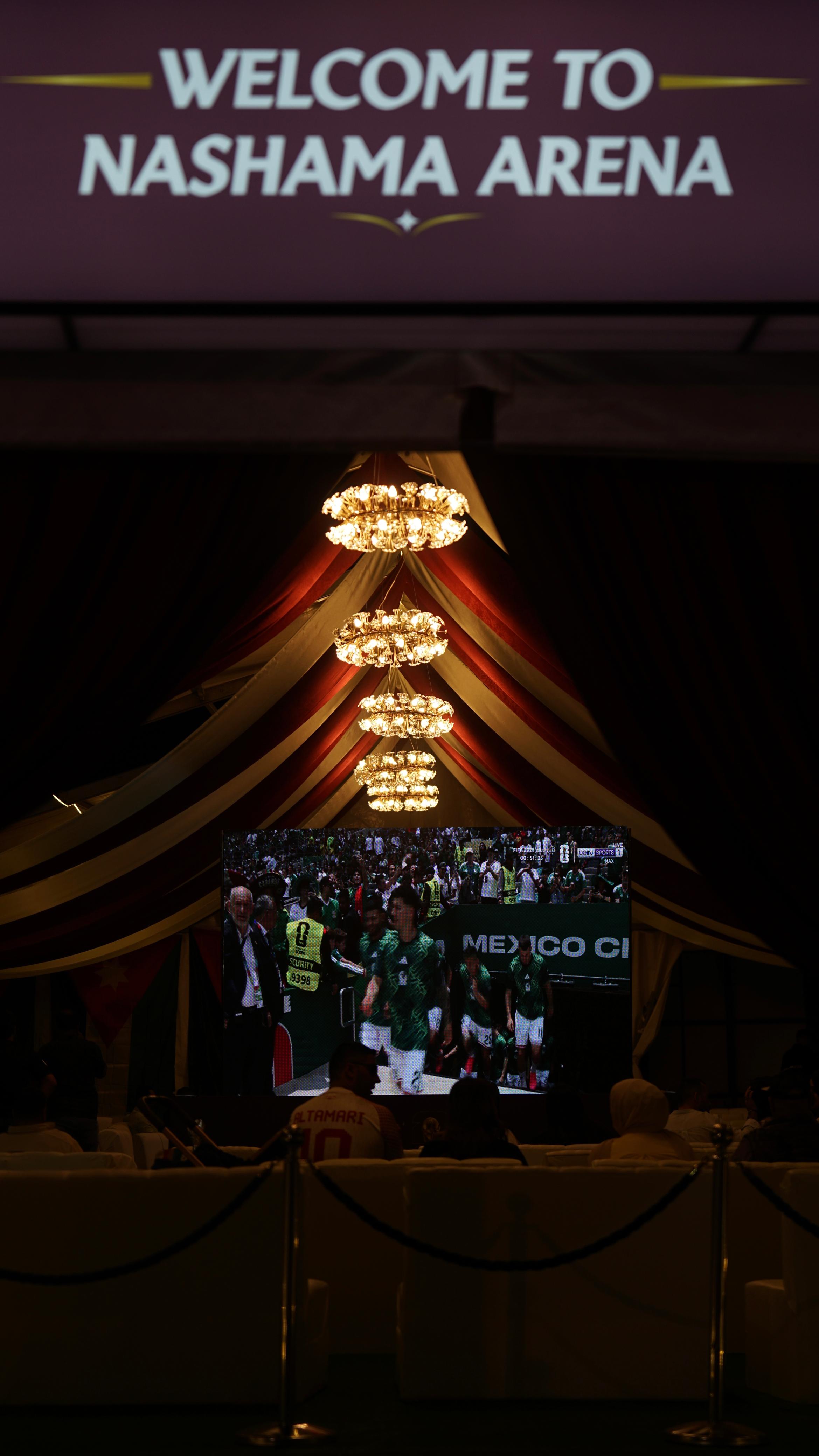 Nashama Arena screen during a live match