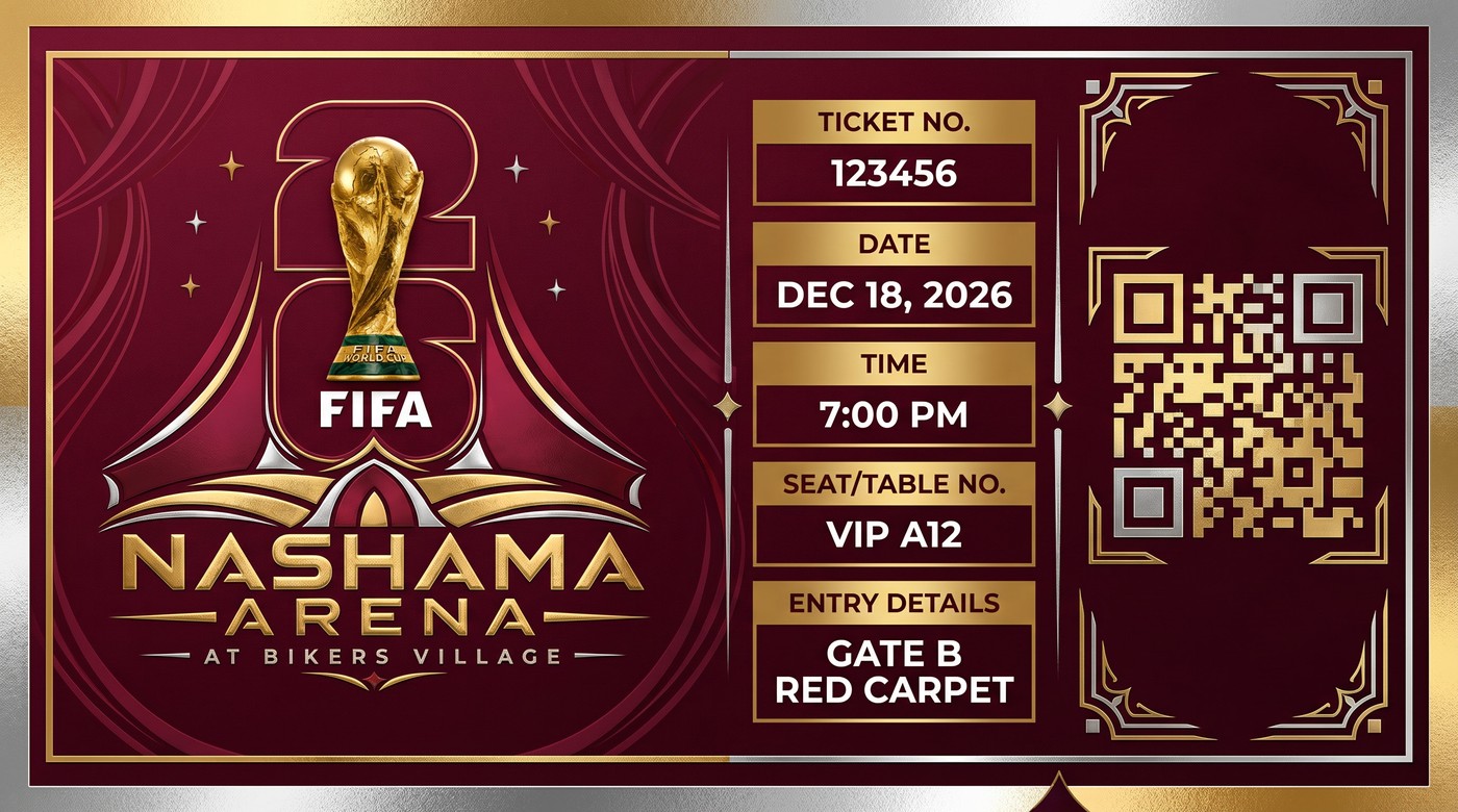 Nashama Arena ticket design preview